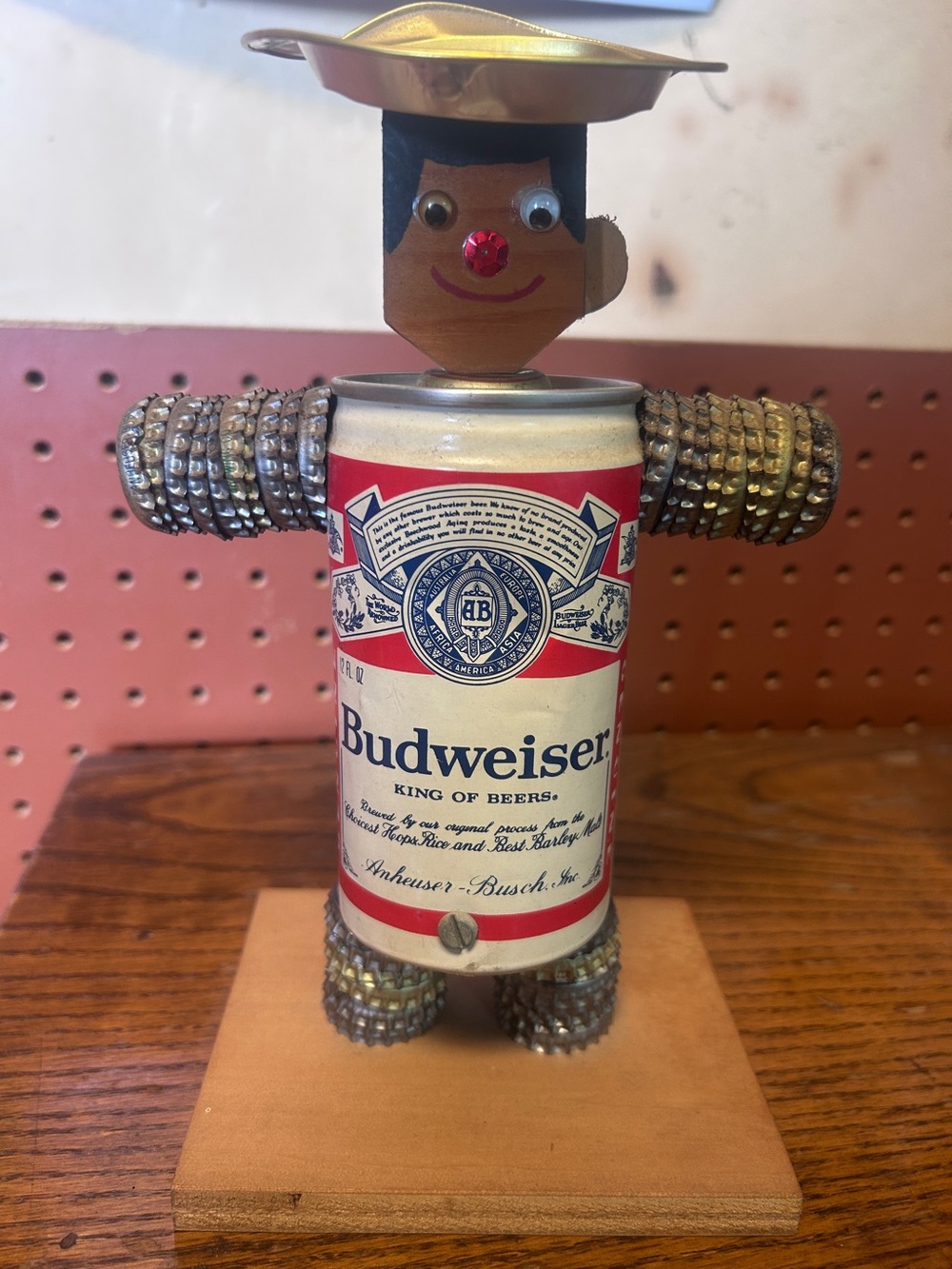 80’s Budweiser Risqué Red and White Can Doll Vintage Novelty with Beer btl t
